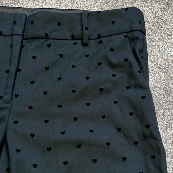 Talbots Hampshire Ankle Pants Black Heart Print Women’s Size 10 Stretch Office - Picture 6 of 16